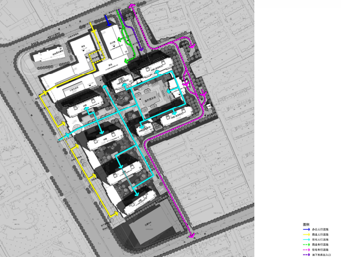 居住区道路系统分析图图片