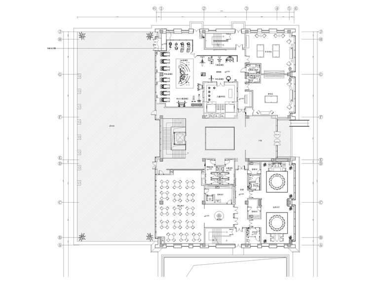 室内吊顶装修施工资料下载-​[郑州]1352㎡商务私人会所室内装修施工图