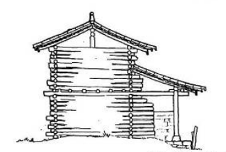 井干式木构架示意图图片