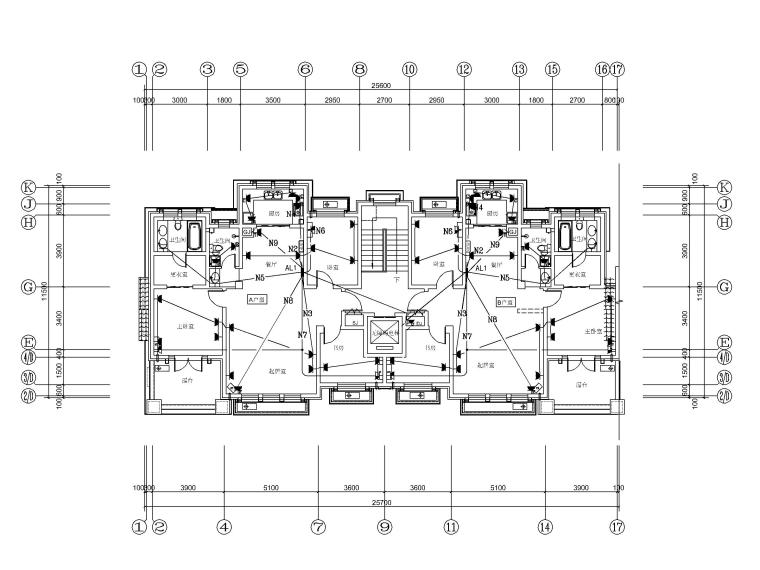 多层小区建筑住宅资料下载-[山东]洋房小区多层住宅楼电气施工图2016