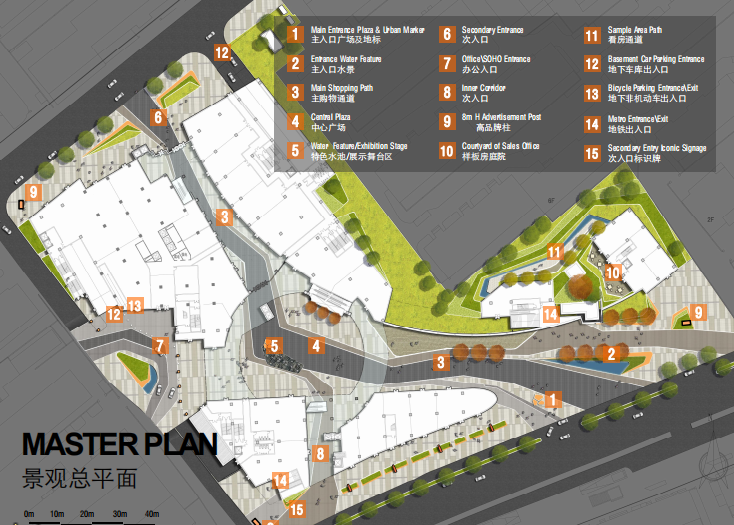 商业广场景观 景观总平面图4