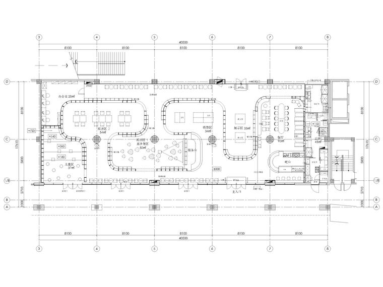 图书馆室外效果图资料下载-[上海]万创坊550㎡方亭图书馆装修施工图