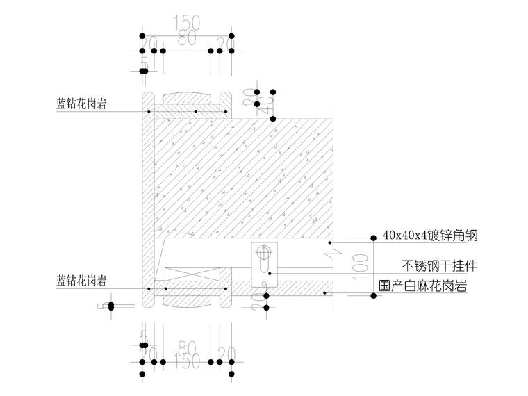 锁口护壁大样资料下载-石材垭口节点大样详图