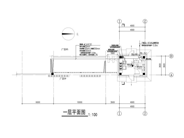门卫监控室设计施工图资料下载-[湖南]企业小型门卫室电气施工图