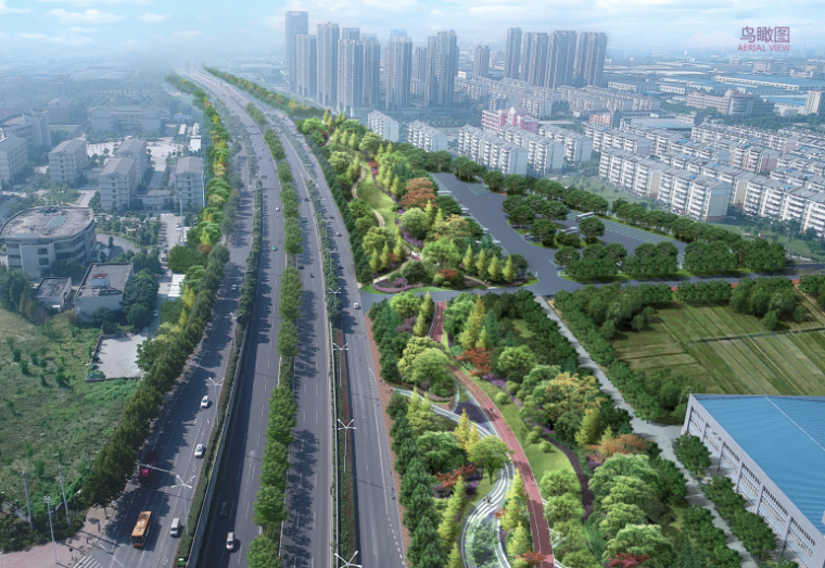 文化长廊设计方案说明资料下载-[合肥]城市绿色长廊景观大道升级设计方案