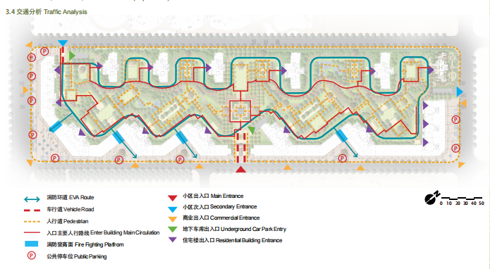 居住区道路系统分析图图片