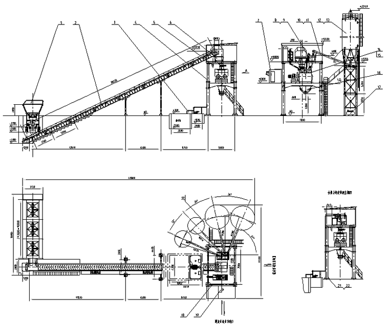 混凝土拌合站报备方案资料下载-HZS120型混凝土拌和站设备布置图
