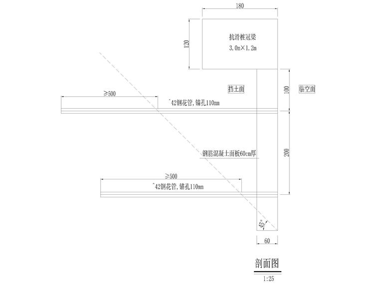 cad出图资料下载-出洞口临时锚杆挡墙结构图2019（CAD）