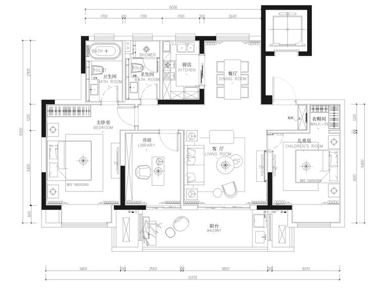 批量精装样板间施工总结资料下载-[江苏]120㎡现代两居家装样板间装修施工图