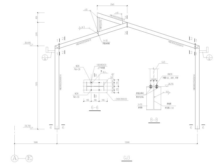 钢构雨披施工图cad资料下载-钢通廊结构施工图（CAD）
