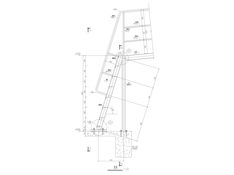 插座大样图cad资料下载-钢屋盖爬梯大样图（CAD）