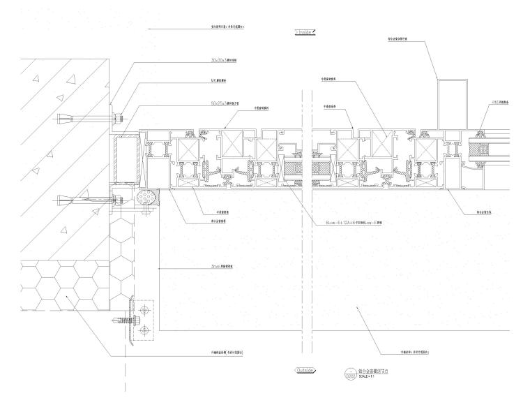 幕墙和楼板CAD图资料下载-铝合金窗幕墙节点图（CAD）
