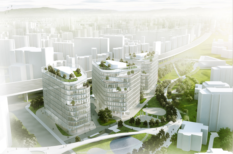 2019上海建筑资料下载-[上海]名企设计商务城景观建筑方案2019