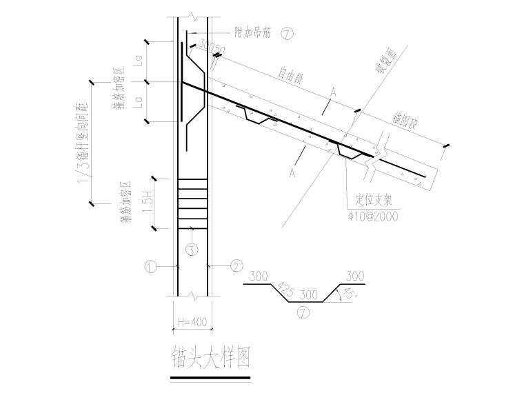 肋板锚杆挡墙资料下载-板肋式锚杆大样图2020（CAD）