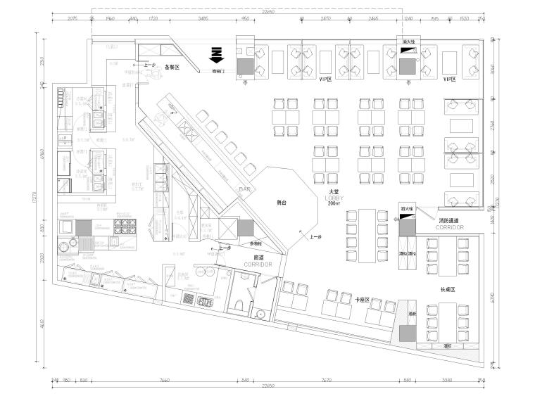 佛山室内装修效果图资料下载-[上海]318㎡音乐餐厅室内装修施工图+效果图