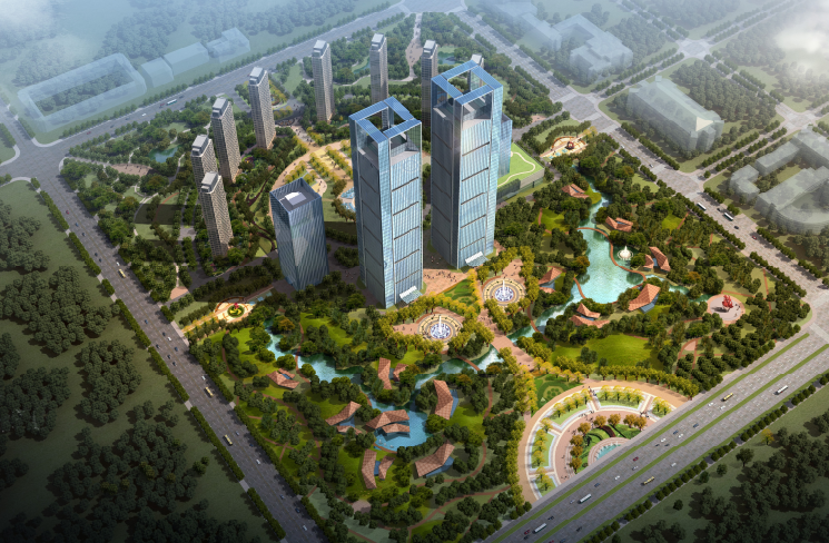 高新区科技金融公示资料下载-[大庆]高新区金融产业园景观概念设计