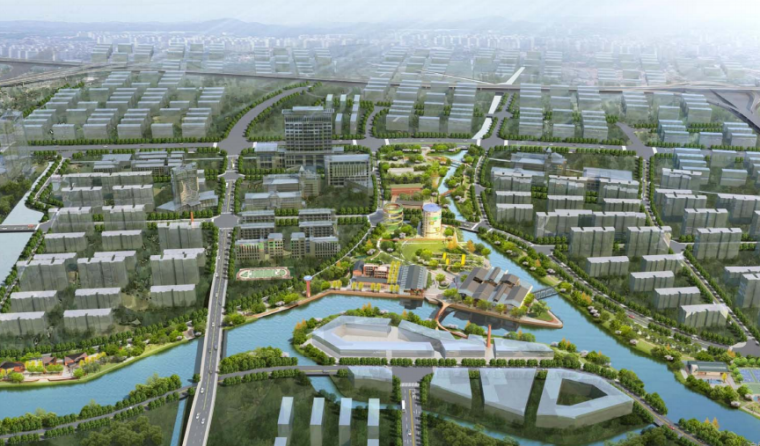 景观滨水鸟瞰图资料下载-[江苏]钢厂滨水景观绿地规划设计2019