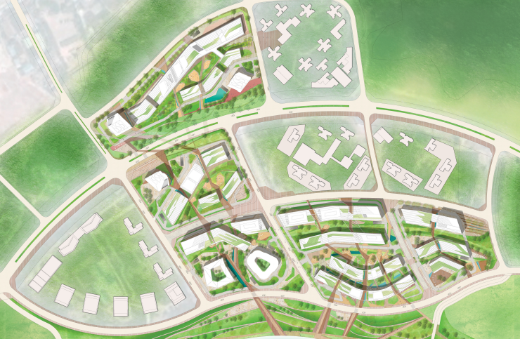 滨海城市开放社区 景观总平面图15