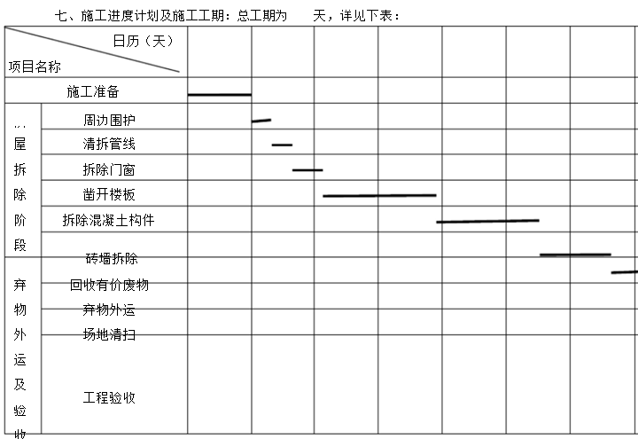 建设工程拟建项目旧房拆除方案