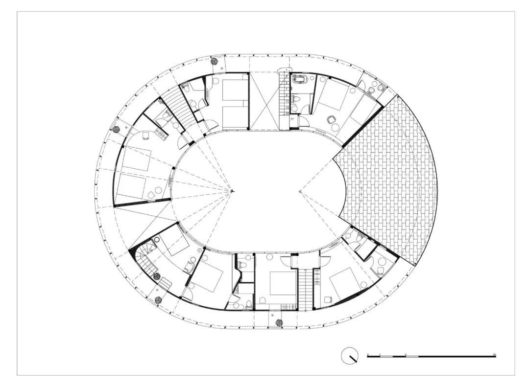 圆形建筑设计平面布局图片