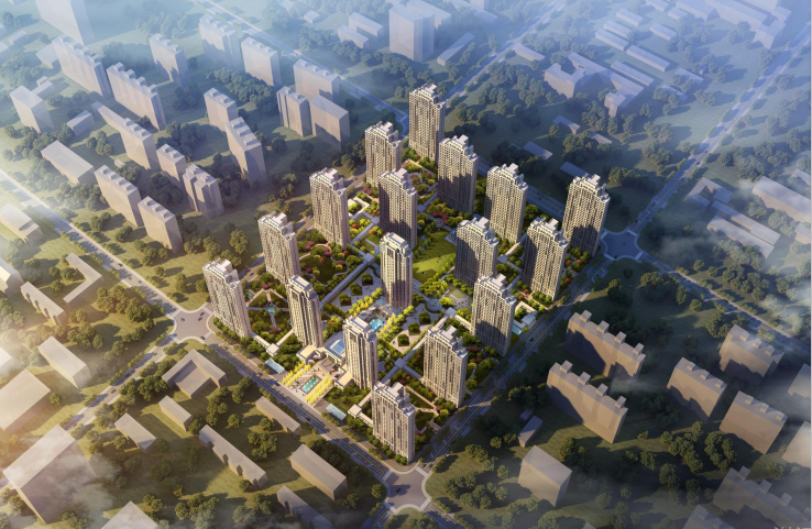 大居住区设计资料下载-[上海]新中式现代大都会居住区规划设计