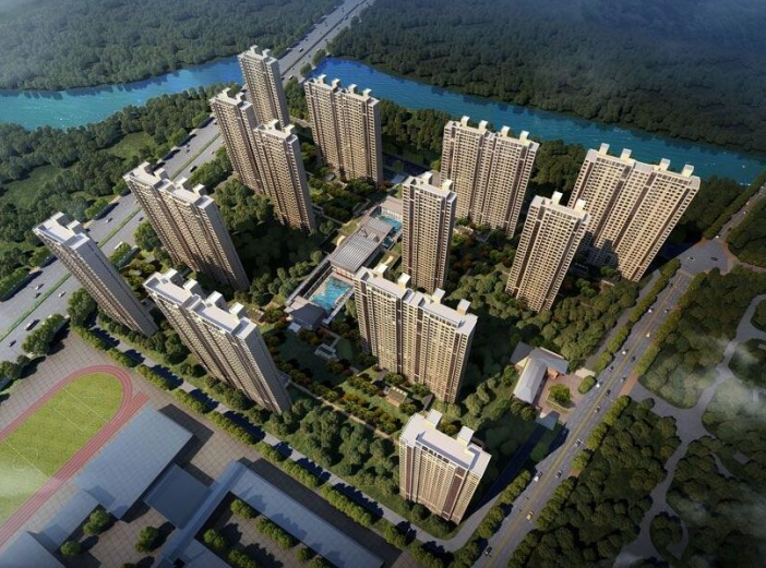 su知名地产资料下载-南京知名地产翡翠公园高层住宅建筑SU模型