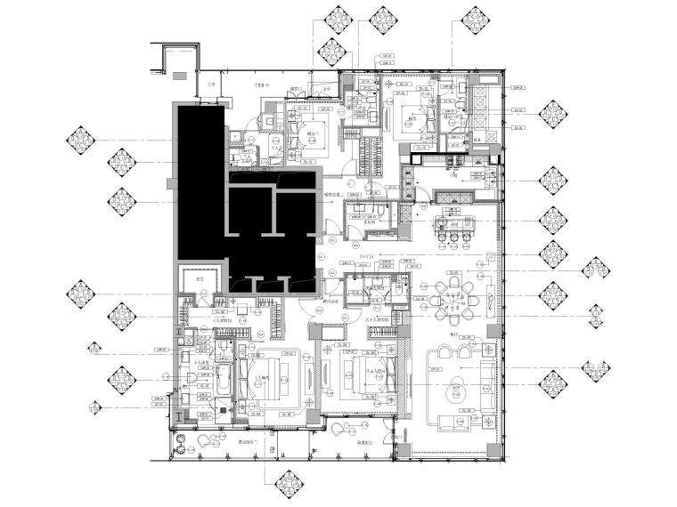 3居室家装施工图资料下载-[浙江]293㎡现代四居室家装户型装修施工图
