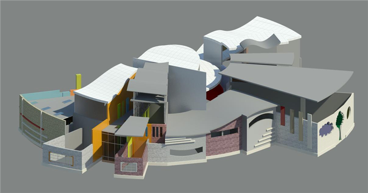 小型驿站建筑模型资料下载-小型幼儿园revit模型