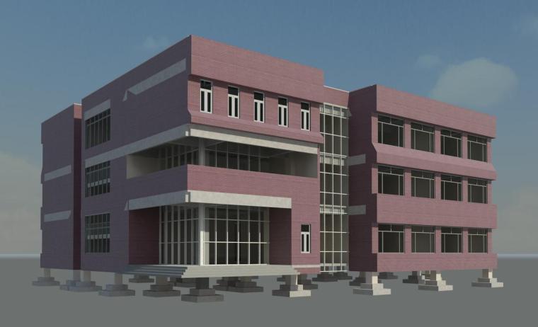 天津学校教学楼采暖设计资料下载-学校教学楼revit模型