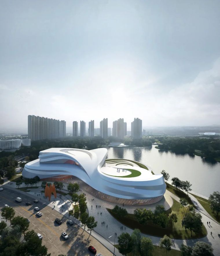 市民驿站方案资料下载-凝固的‘海浪’，‘阳江市民文化艺术中心’