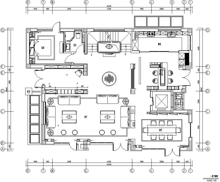 中式三合院施工图资料下载-[北京]燕西华府750m²中式合院别墅施工图