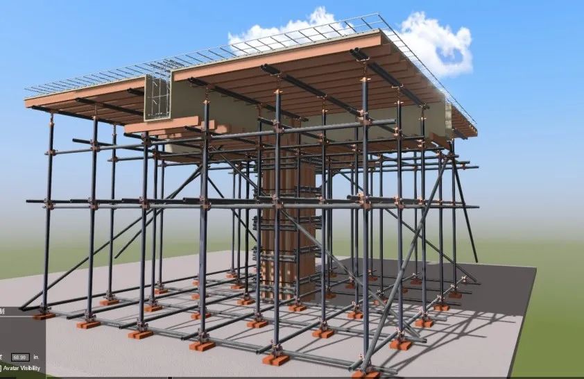 ④提升施工质量:采用revit建立钢筋,模板搭设,施工样板等三维模型,并