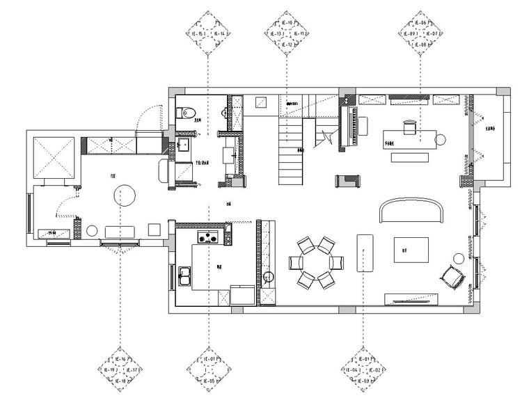 300m桥资料下载-[浙江]300m²东方法式三层住宅装修施工图