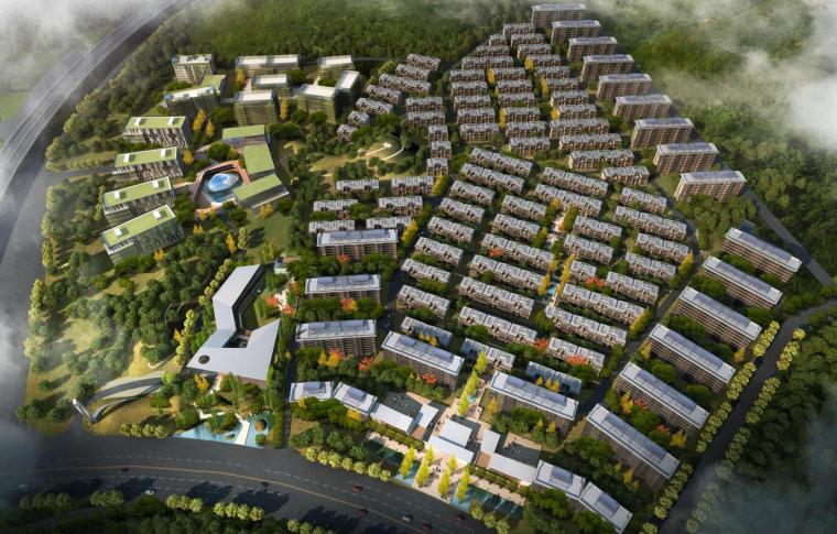 山地现代住宅设计资料下载-[北京]现代风山地住宅示范区及规划投标方案