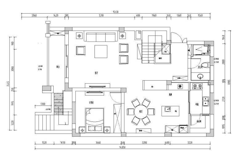 美式别墅豪宅施工图资料下载-196㎡现代美式叠加别墅住宅装修施工图设计