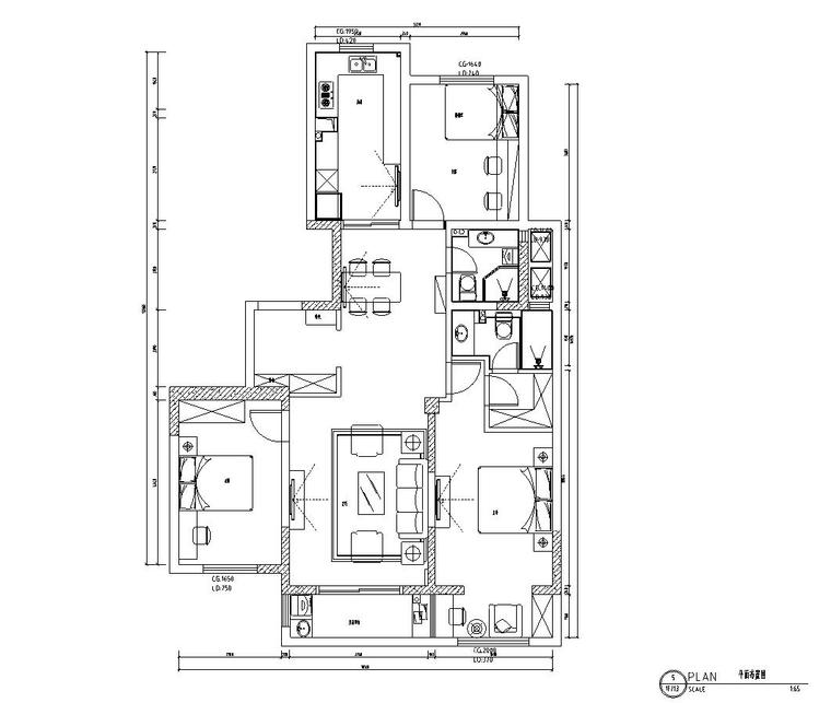 优山美地别墅景观资料下载-优山美地美式风格三居室住宅装修施工图设计