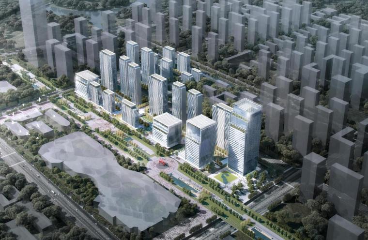 现代商业办公公园资料下载-[江苏]现代风格高层住宅+商业办公建筑方案