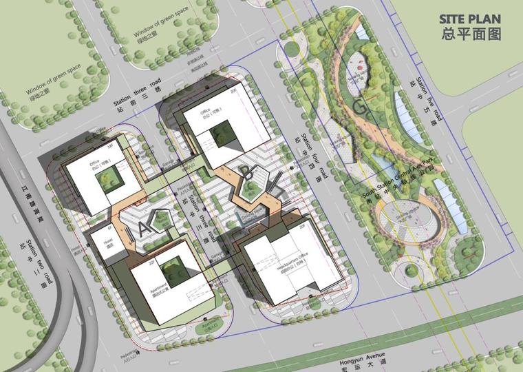 国际商业办公总部基地 酒店公寓方案设计 总平面图.jpg