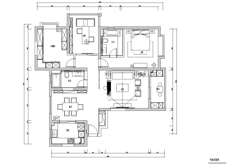 中式装修设计施工图资料下载-[上海]中式风格二居室装修施工图设计