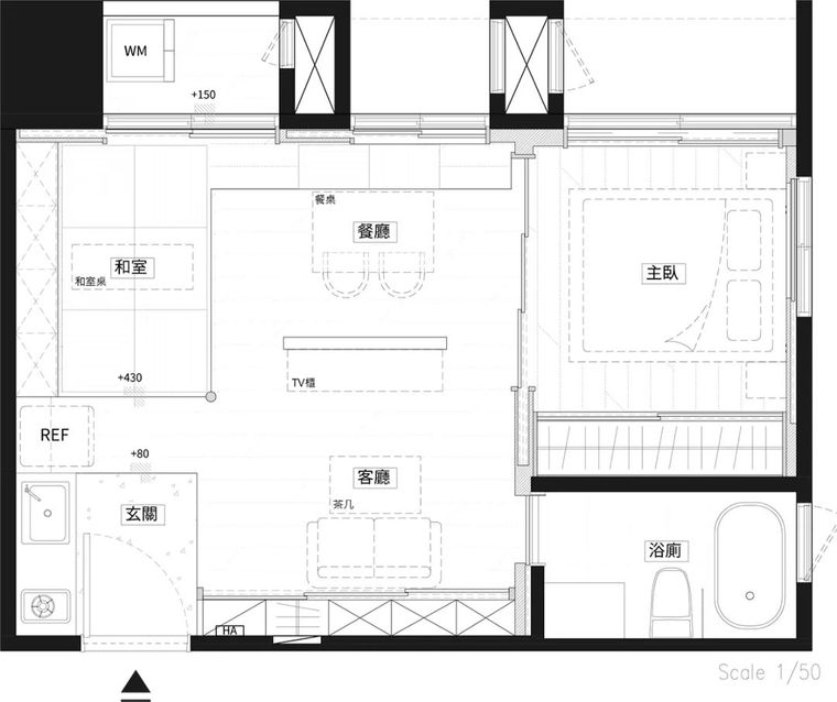 爆改40㎡做1室2厅1厨1卫，小清新，00后最爱_2
