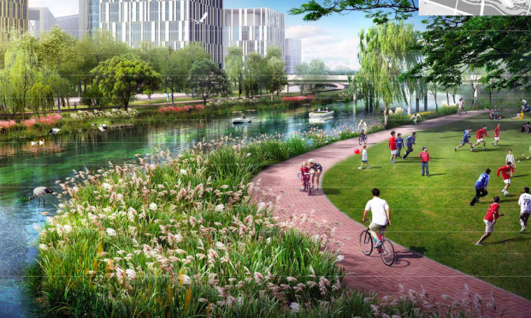 城市概念规划设计资料下载-[成都]生活休闲城市河流改造概念规划设计