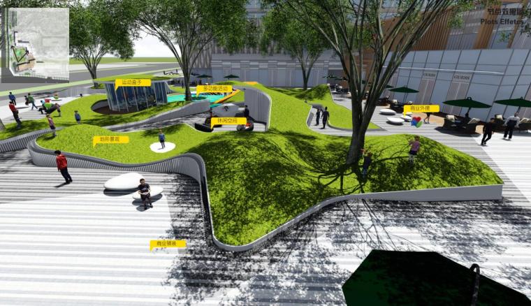 商业群体su资料下载-[河南]社区公园商业广场景观概念设计方案