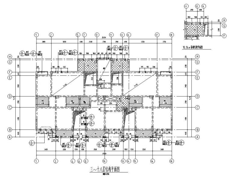 住宅混凝土施工标准资料下载-某18层标准框剪住宅混凝土结构施工图CAD