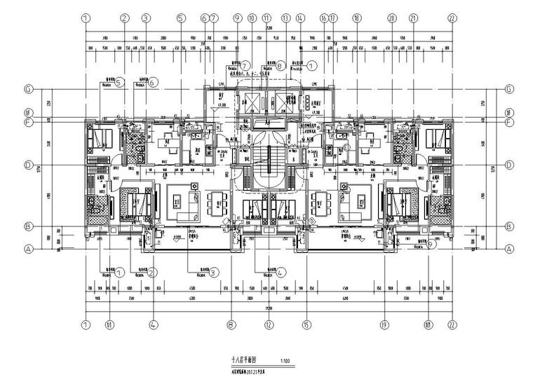 18层新中式风一梯两户140㎡住宅户型图设计-建筑户型图-筑龙建筑设计论坛