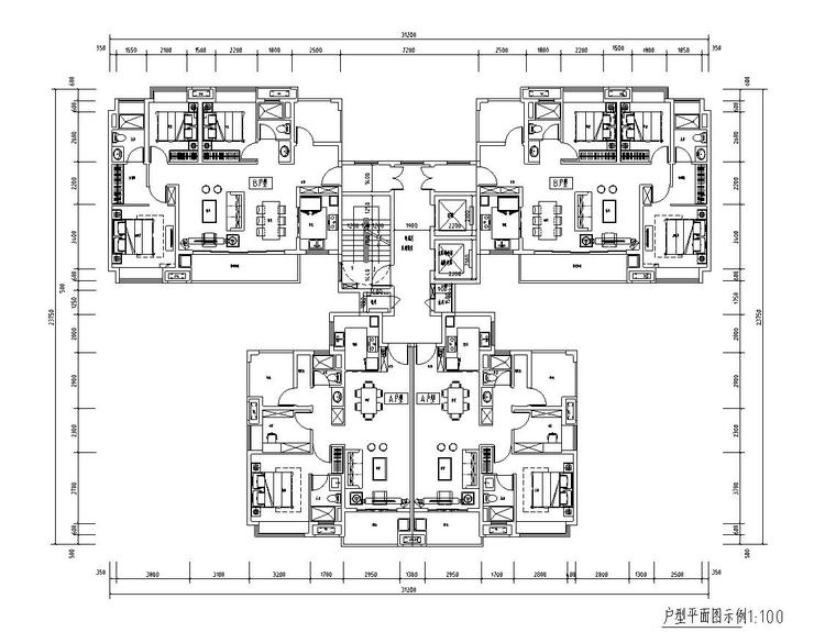 高层标准层cad核心筒资料下载-广州公司户型及核心筒标准化成果