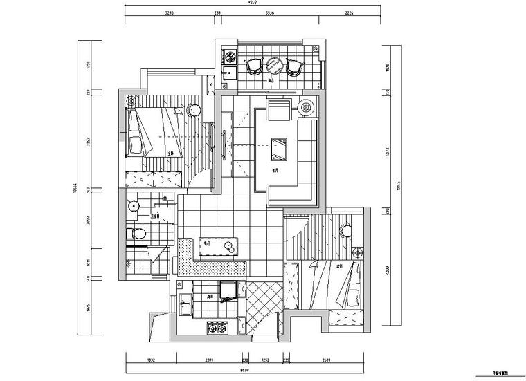 两室两厅住宅设计资料下载-北欧风格秘色两室两厅住宅装修施工图设计