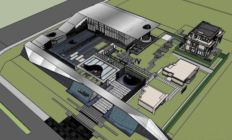 浙江蓝城建筑设计资料下载-[浙江]杭州现代风江与城建筑和景观模型设计 