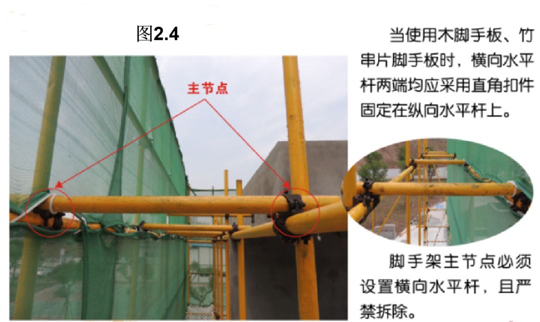 當使用衝壓鋼腳手板,木腳手板,竹串片腳手板時,雙排腳手架的橫向水平