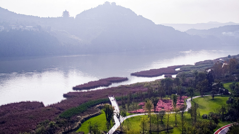 四川南部水城禹迹岛公园