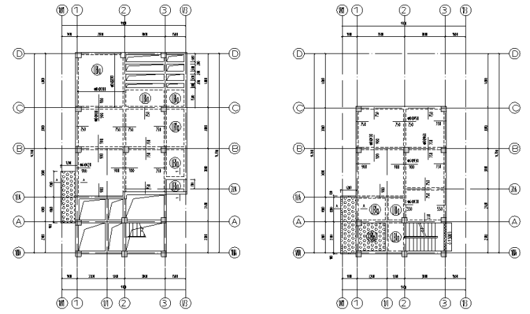 四层框架混凝土计算资料下载-某四层别墅混凝土框架结构施工图CAD